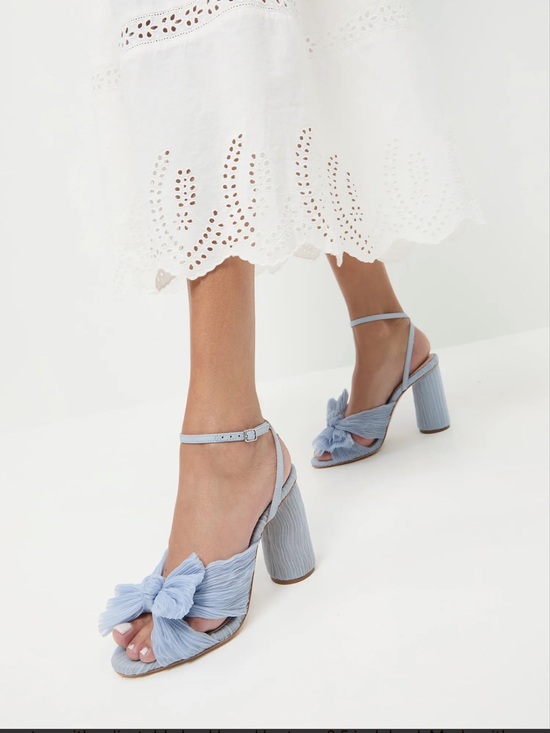 Loeffler Randall Shoes - Loeffler Randall Camellia Blue Pleated Bow Heel
